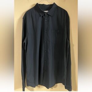 NWT Jekaoyi Long Sleeve Button Down Shirt Man’s Size Large Black Cotton…#699